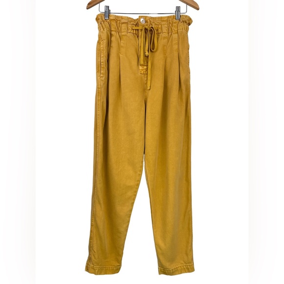 FREE PEOPLE Margate Gold Paperbag Pants, Size Small - Picture 4 of 11
